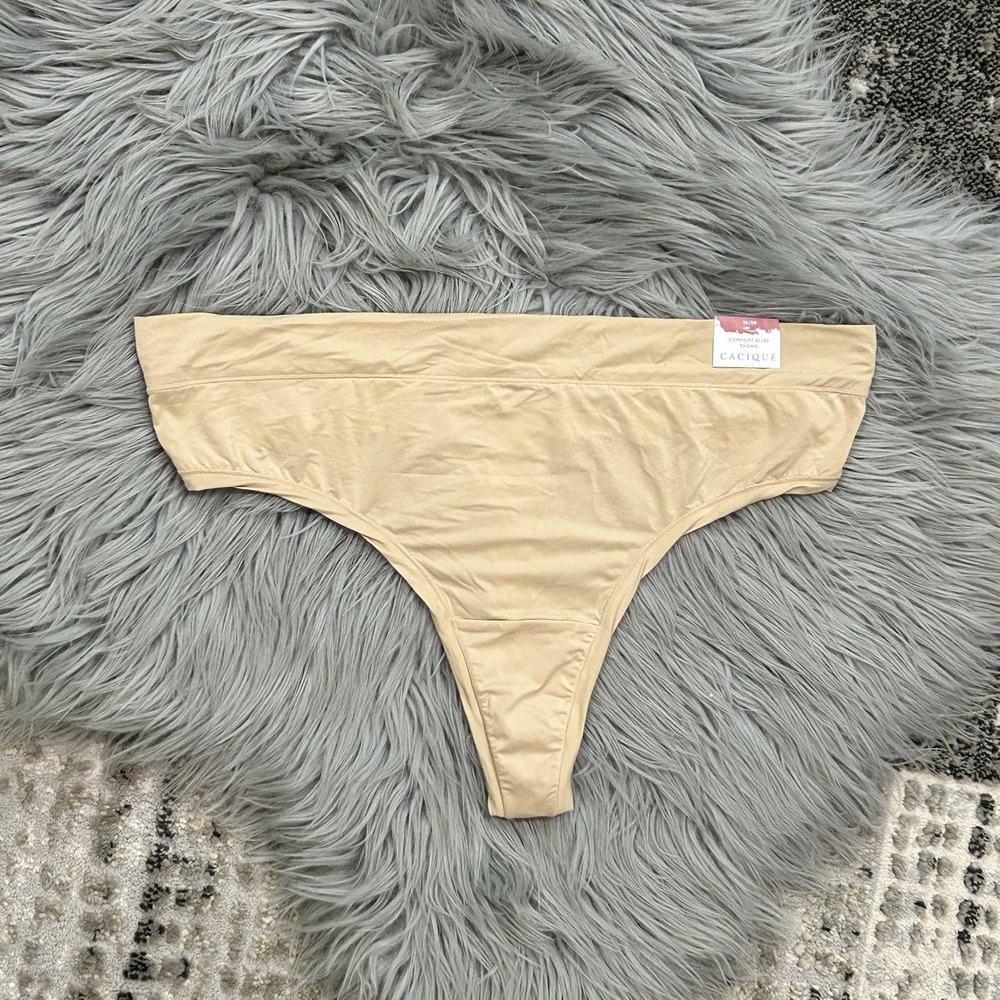 Lane Bryant‎ Cacique Comfort Bliss Thong 18/20 Plus Panties In Biege